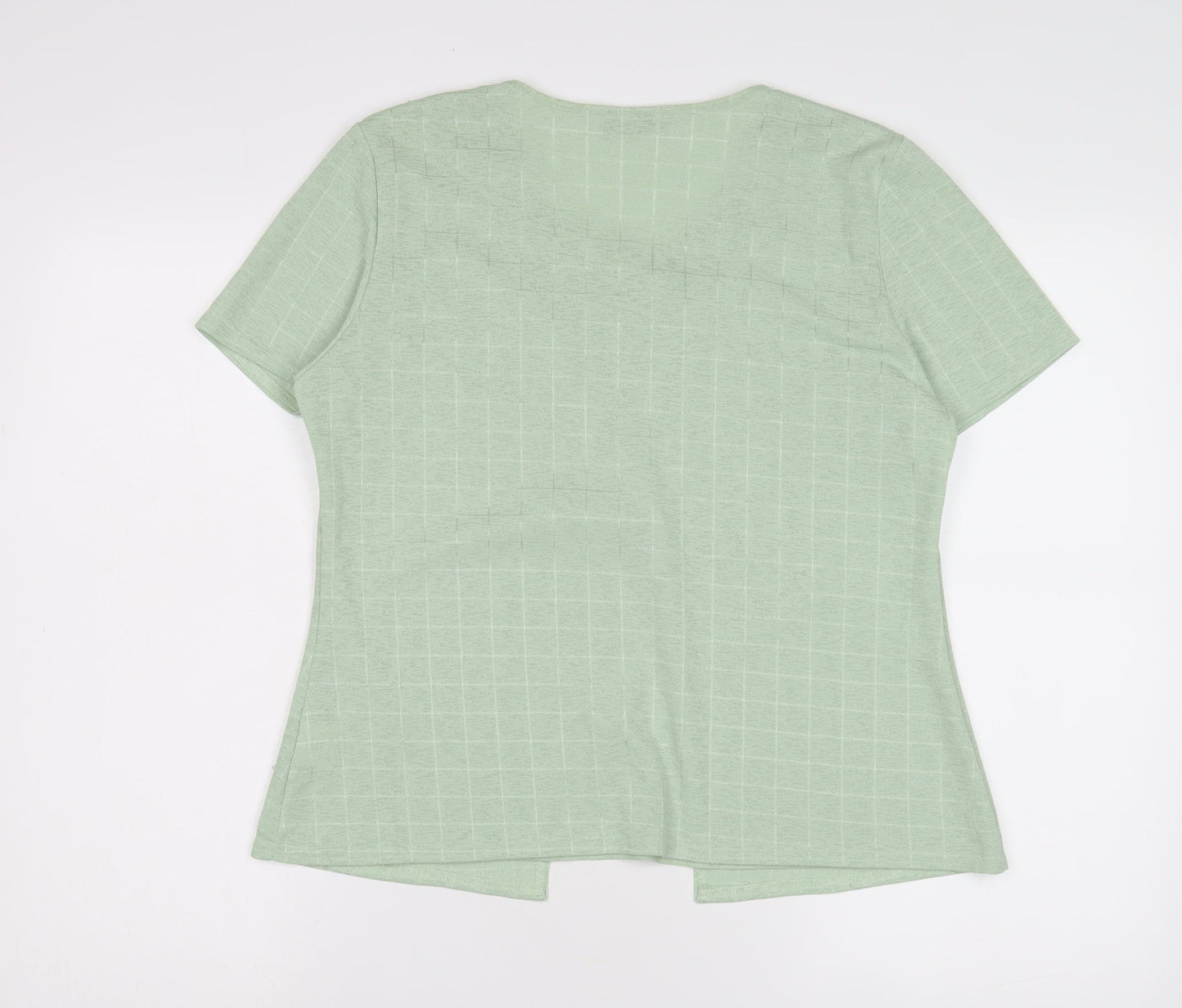 Saloos Women's Green Check Embroidered Top - L