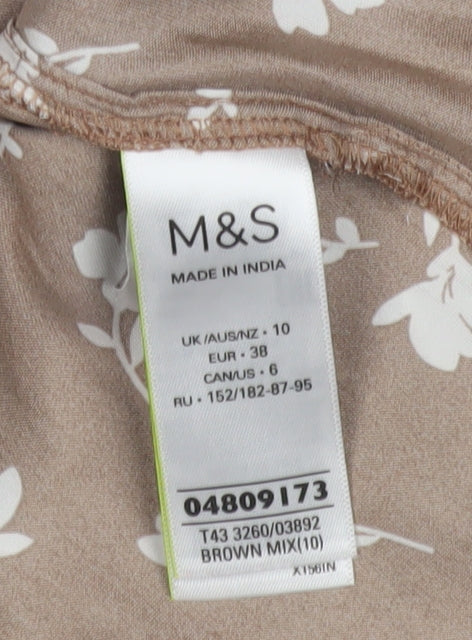 Marks & Spencer Women's Brown Floral Blouse