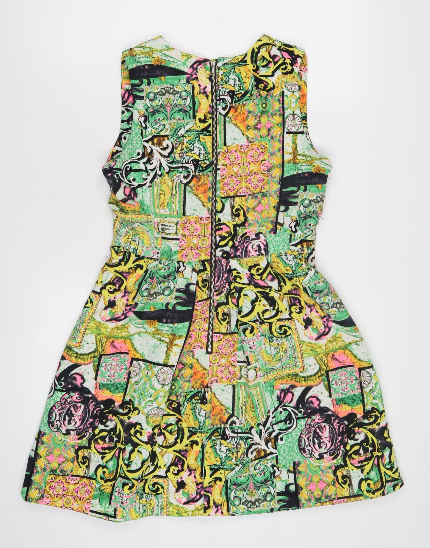 Women's Multicoloured Patchwork Sleeveless Dress
