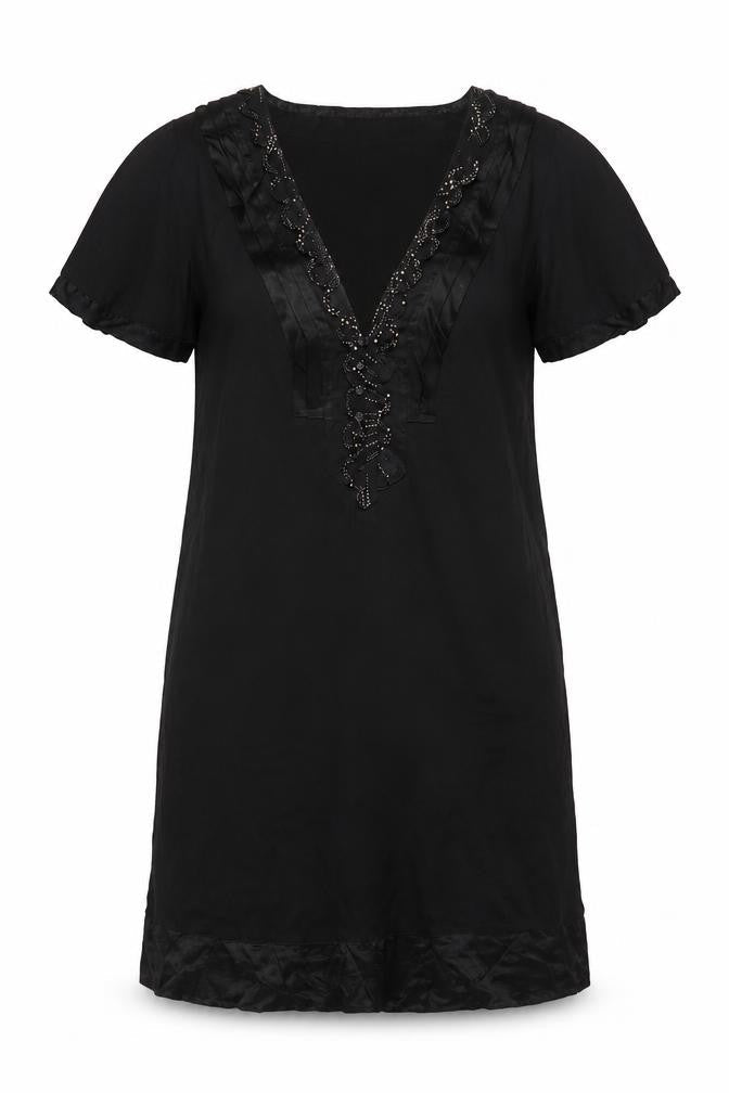 Whistles Women's Black Dress, Size 12, Short Sleeve