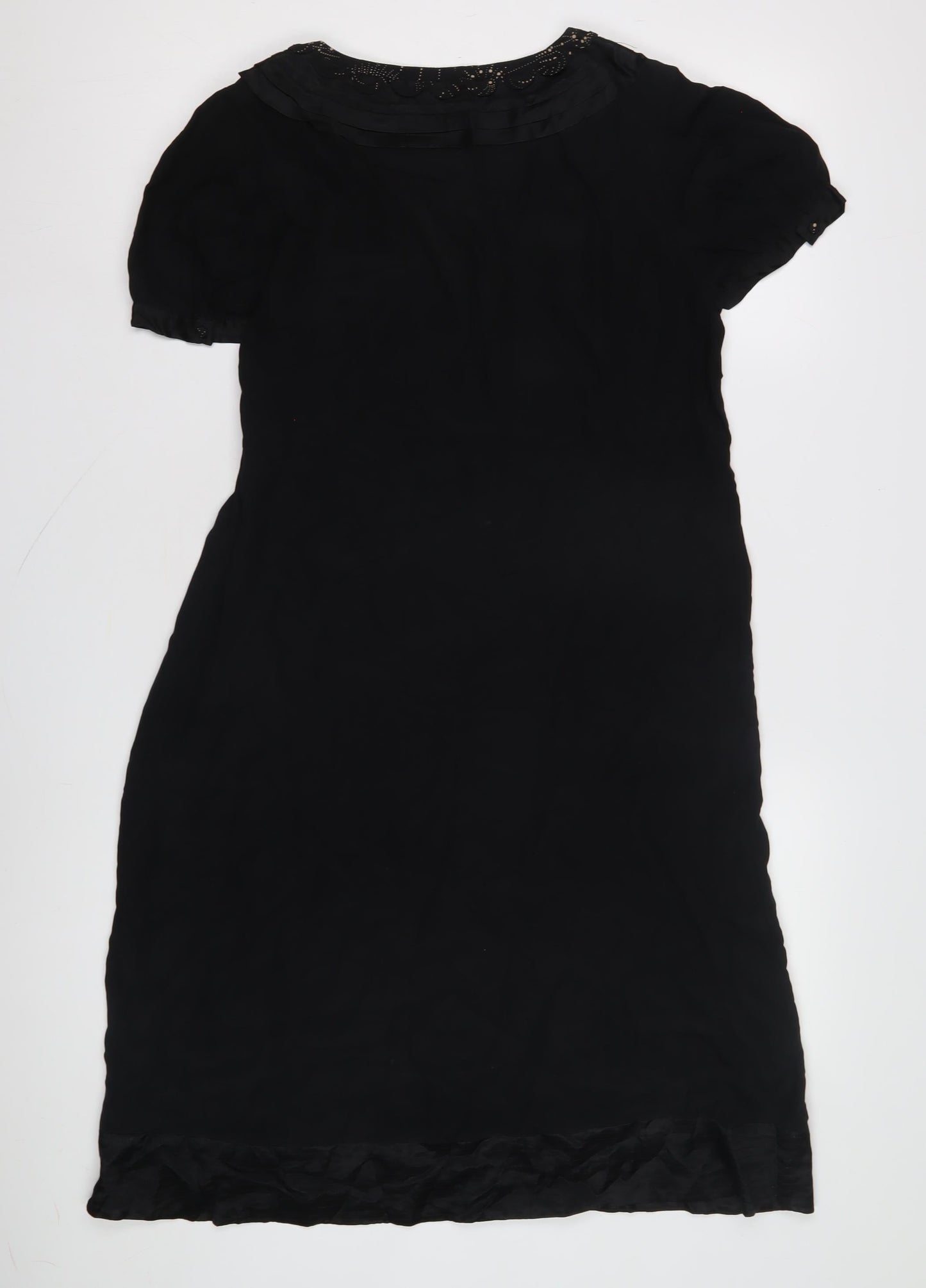 Whistles Women's Black Dress, Size 12, Short Sleeve