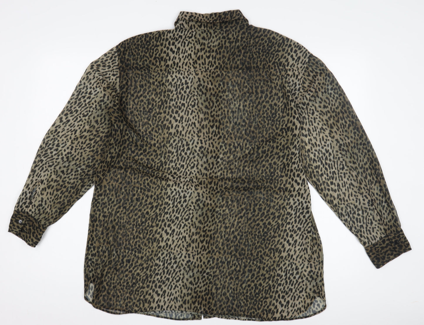 Mango Women's Brown Animal Print Button-Up Shirt