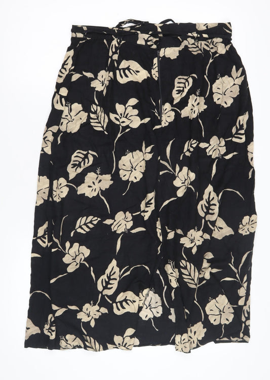 Bakertex Women's Black Floral Skirt Size 18