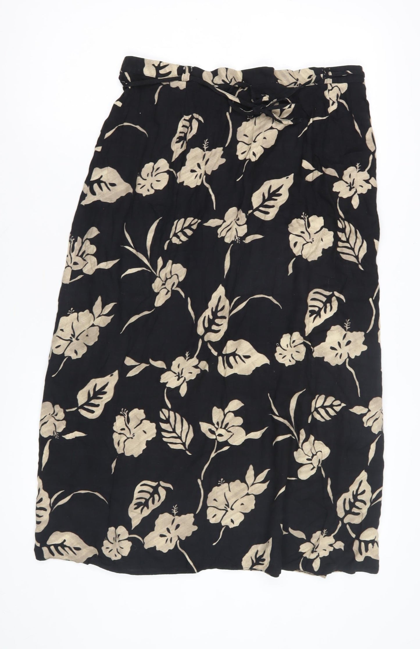 Bakertex Women's Black Floral Skirt Size 18