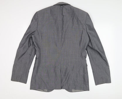 Next Men's Grey Blazer, Size 40R, Wool-Blend, Formal