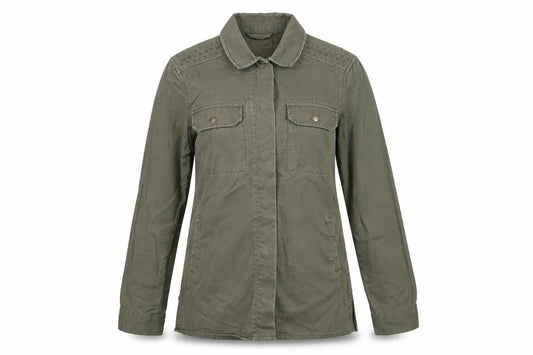 H&M Women's Green Military Jacket, Size 6, Cotton