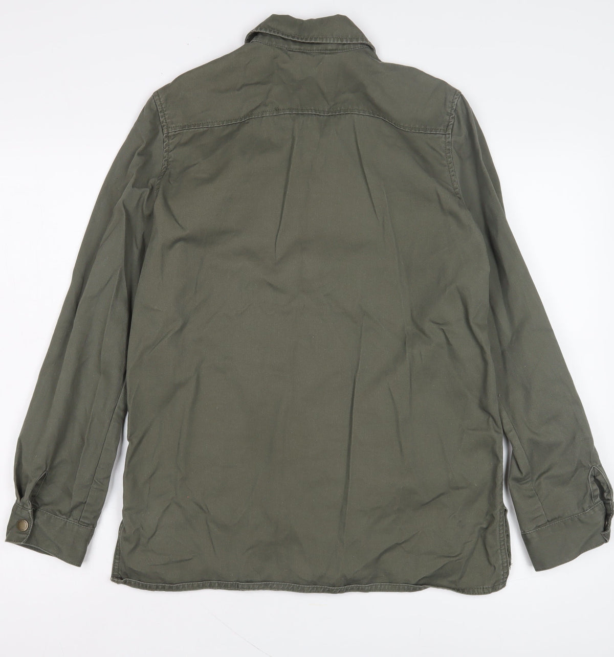 H&M Women's Green Military Jacket, Size 6, Cotton