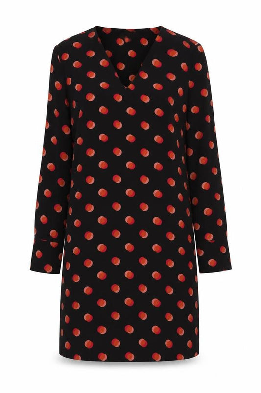 Next Women's Black Polka Dot Long Sleeve Dress Size 14