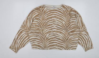 Marks & Spencer Women's Beige Animal Print Pullover, L
