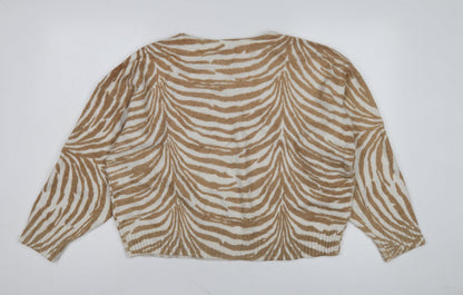 Marks & Spencer Women's Beige Animal Print Pullover, L