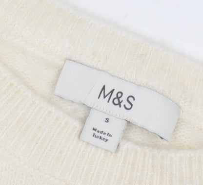Marks & Spencer Women Beige Pullover Jumper S