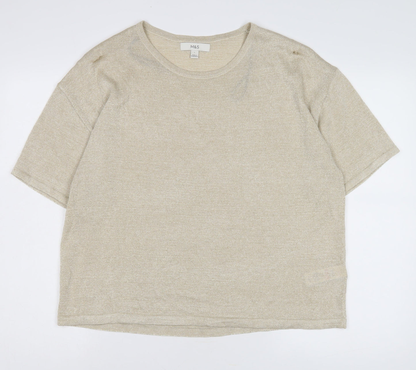 Marks and Spencer Beige Women's Short Sleeve Top