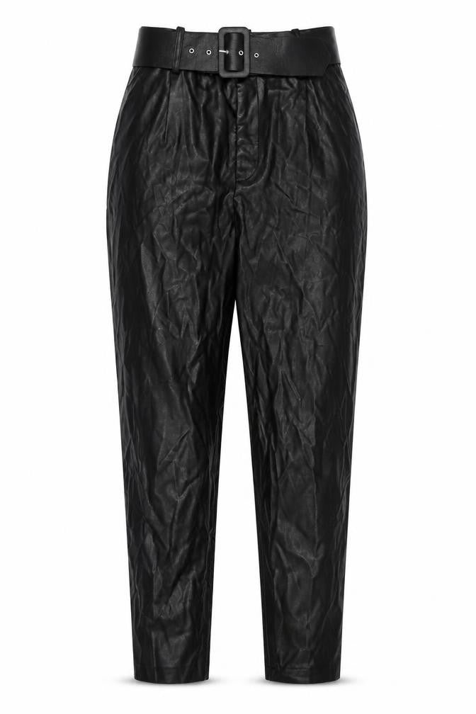 Zara Women's Black Belted Dress Pants, Size M,  Straight Fit