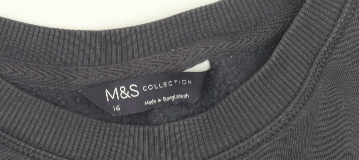 Marks and Spencer Black Women's Pullover Sweatshirt Size 16