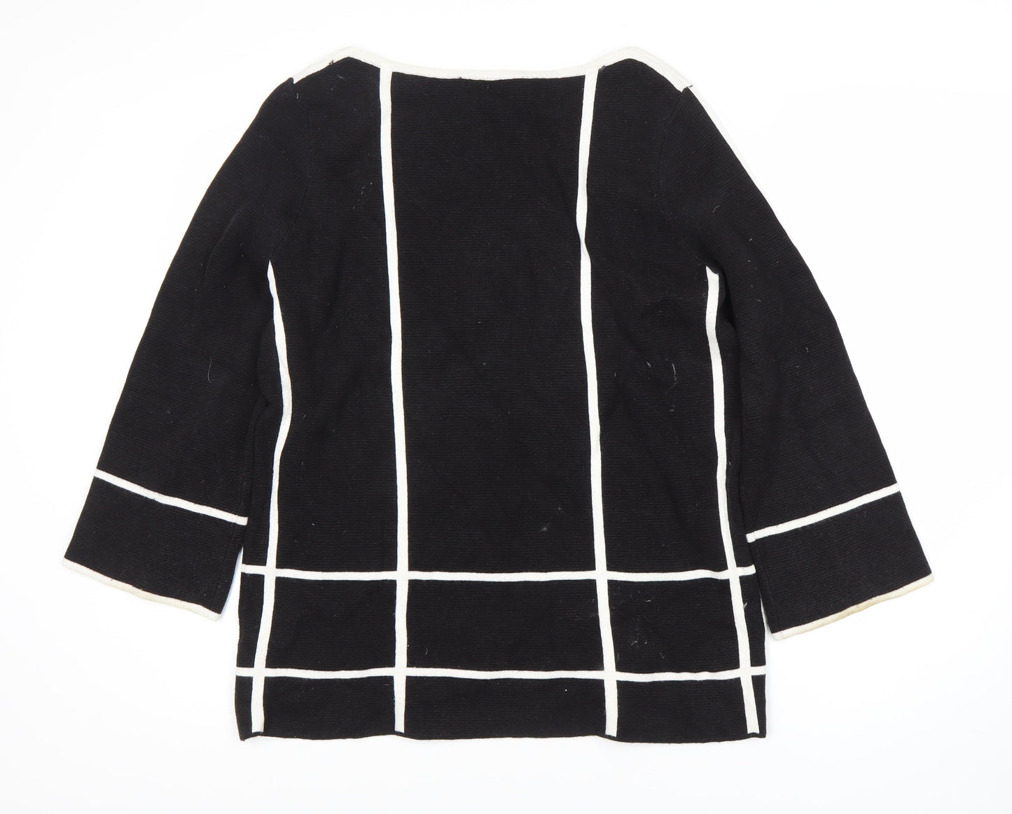Principles Women's Black Check Boat Neck Jumper Size 16