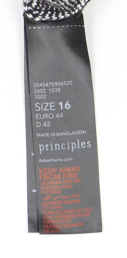 Principles Women's Black Check Boat Neck Jumper Size 16