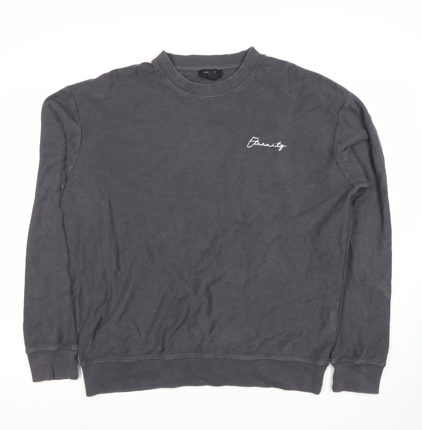 New Look Men's Grey Pullover Sweatshirt M Regular Fit