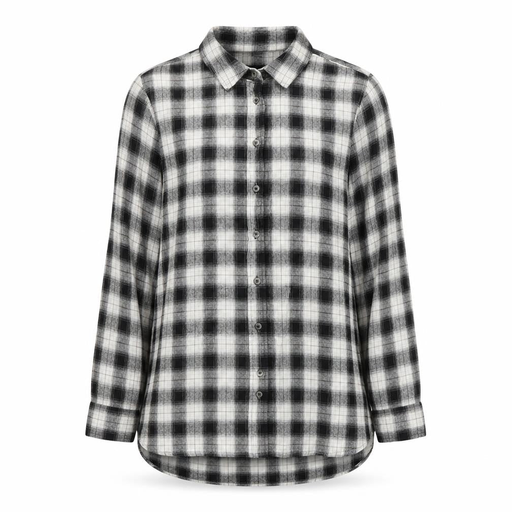 New Look Women's Black Plaid Button-Up Shirt Size 10