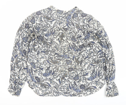 H&M Women's Multicoloured Paisley Blouse Size 8