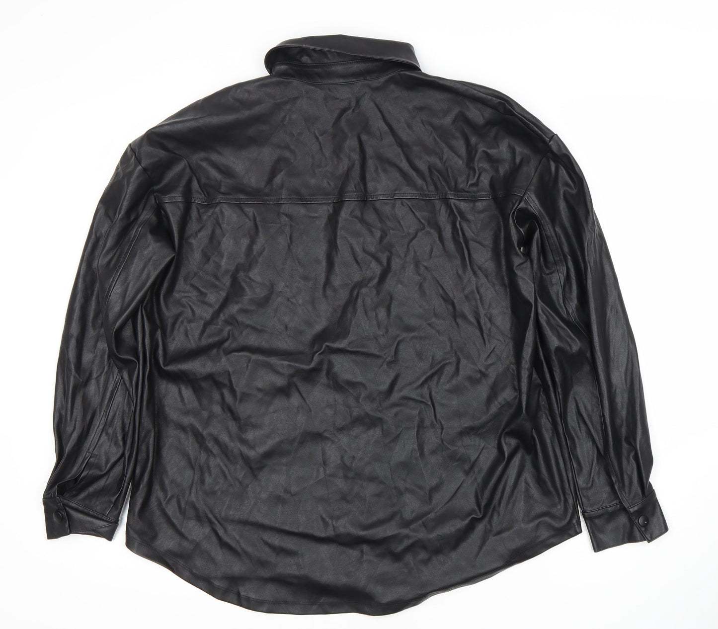 ASOS Women's Black Snap Button Coat Size 8