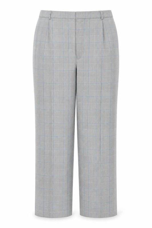 Frank Walder Women's Grey Check Trousers Size 20