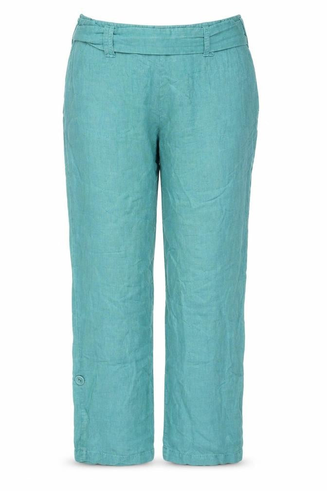 Principles Women's Green Linen Trousers Size 12