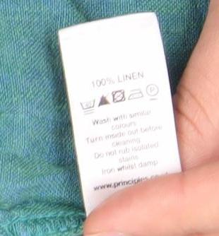 Principles Women's Green Linen Trousers Size 12