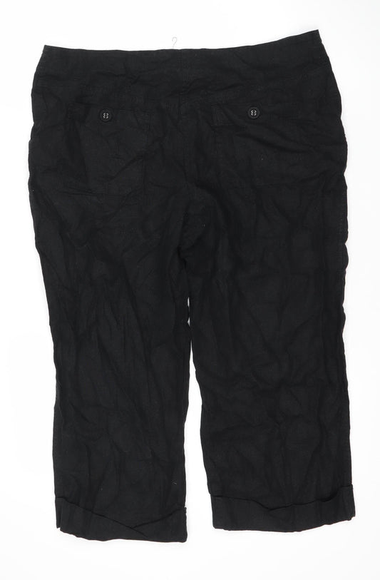 Epilogue Women's Black Linen Trousers Size 16