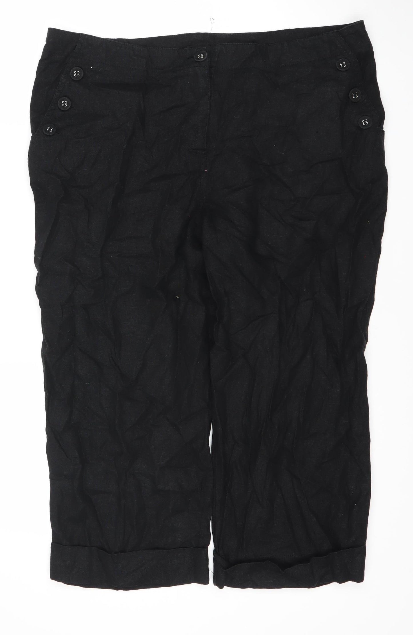 Epilogue Women's Black Linen Trousers Size 16