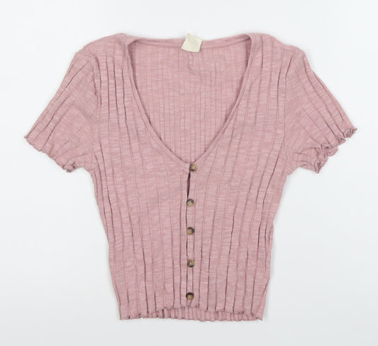 Outfitters Women’s Pink V-Neck Cardigan, Size S