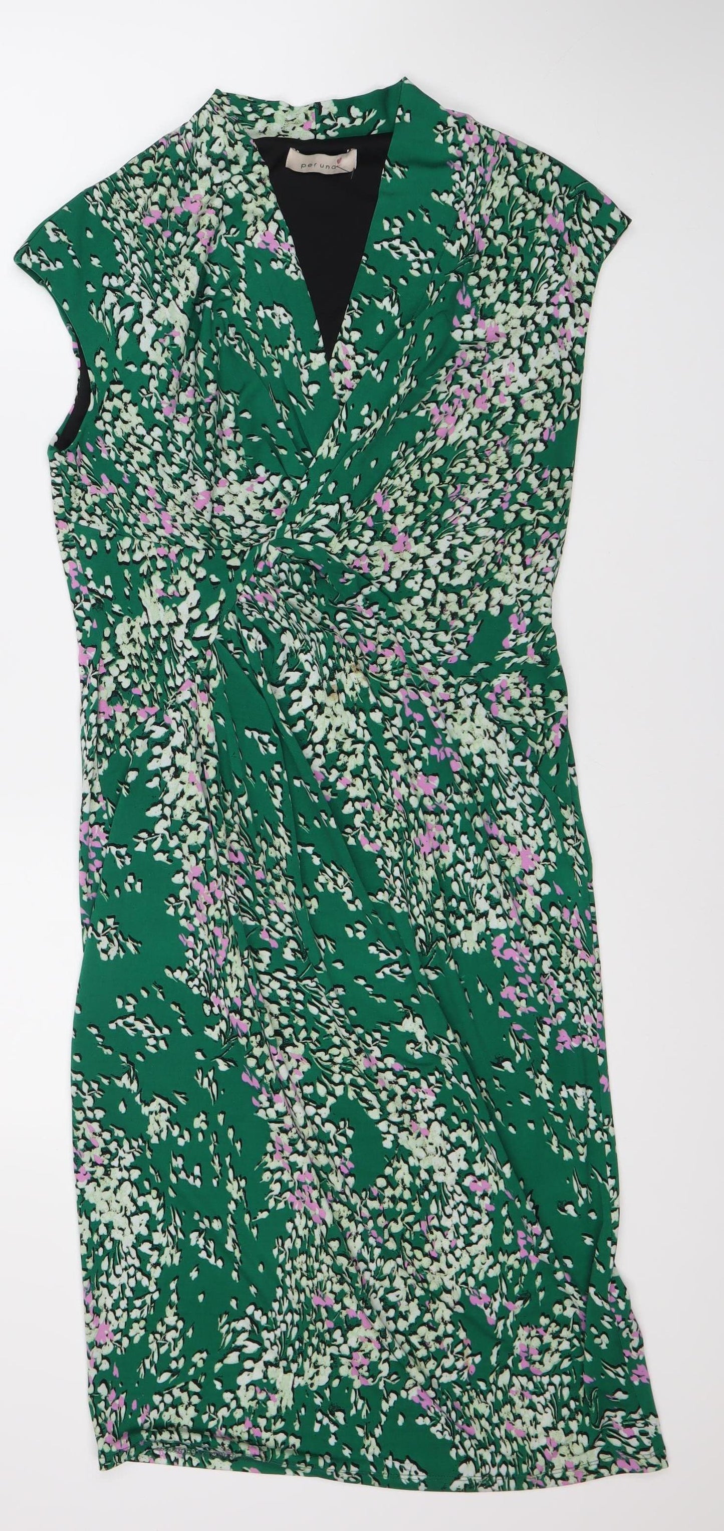 Marks & Spencer Women's Green Floral Dress Size 12
