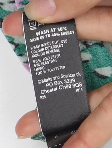Marks & Spencer Women's Green Floral Dress Size 12