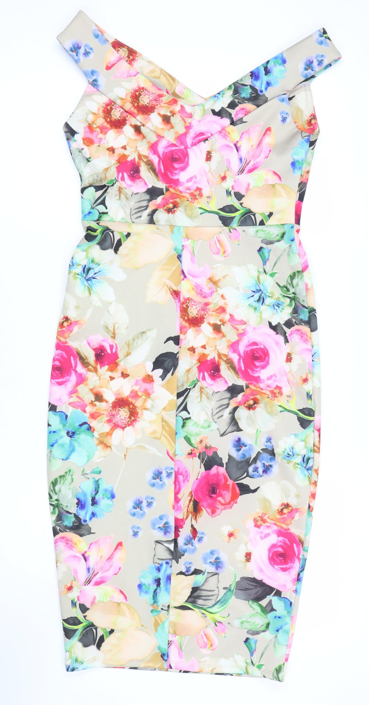 ASOS Women's Multicoloured Floral Sheath Dress Size 8