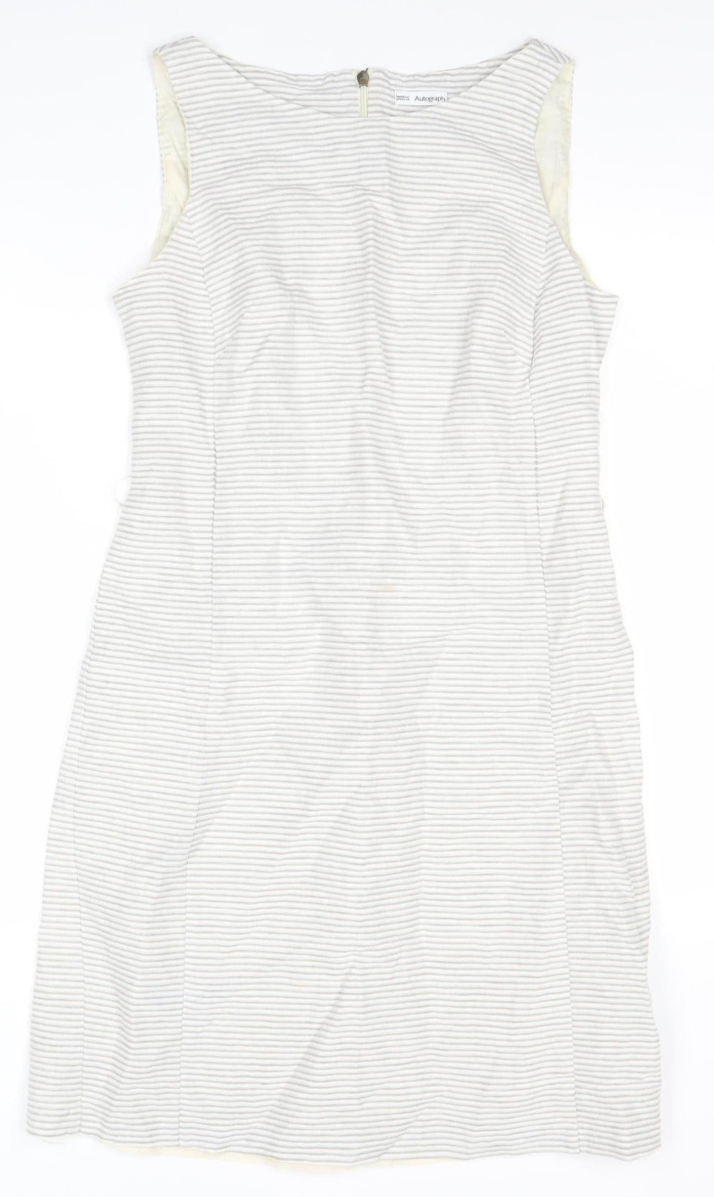 Marks & Spencer Women’s Ivory Striped Dress Size 10