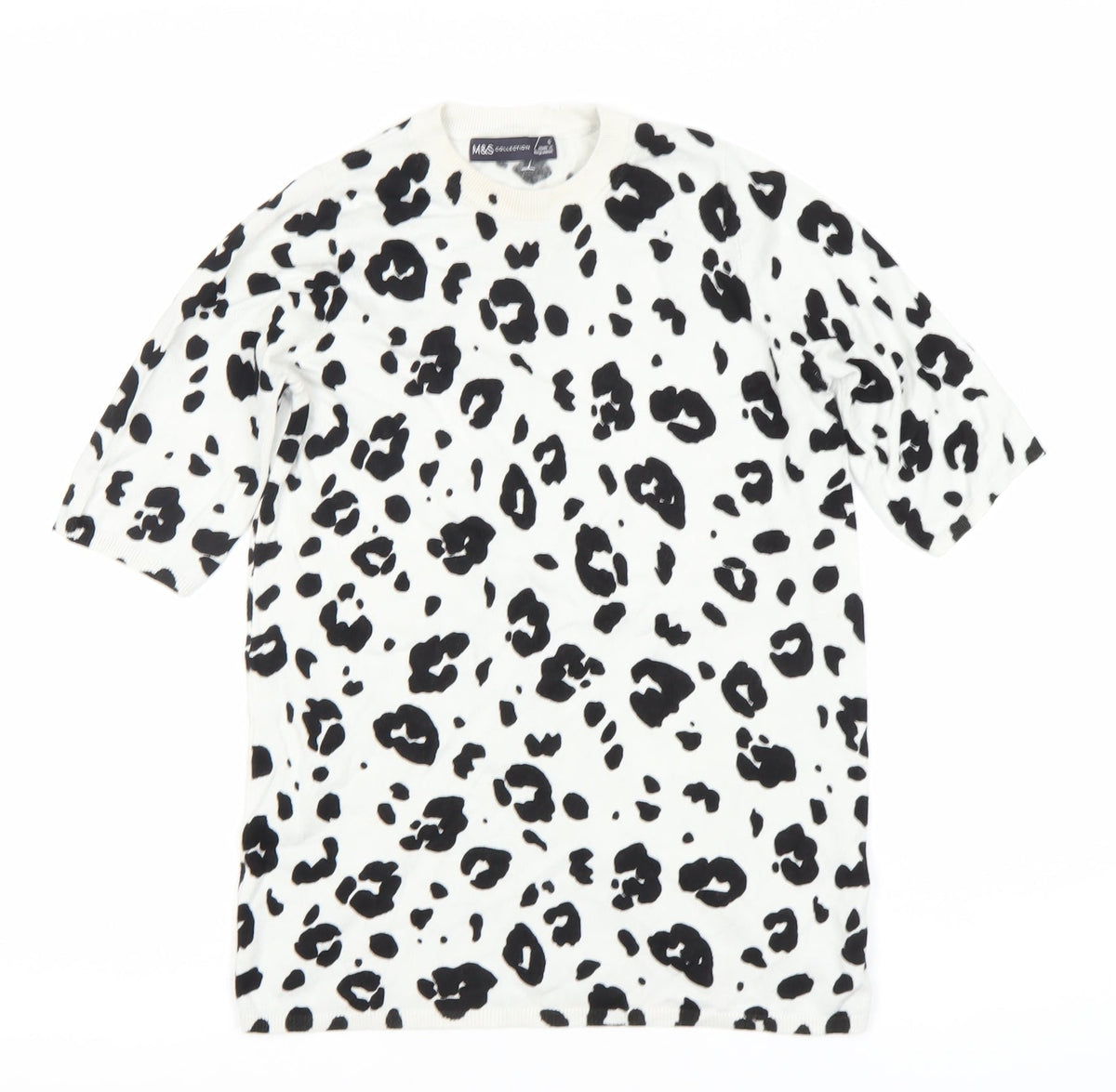 Marks & Spencer Women's Animal Print T-Shirt - Black, Size S