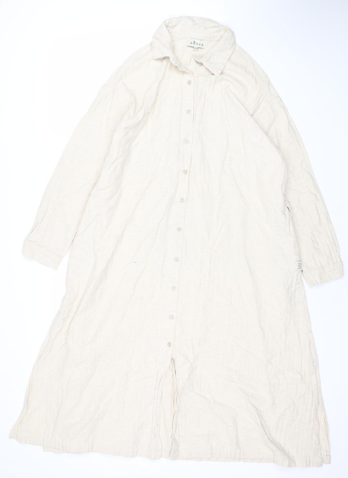 BOWER Women's Ivory Shirt Dress, S, Cotton Blend