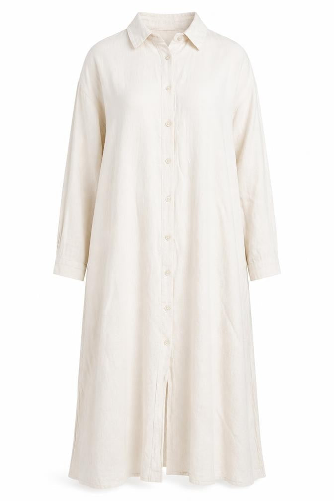 BOWER Women's Ivory Shirt Dress, S, Cotton Blend