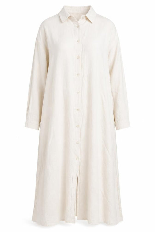 BOWER Women's Ivory Shirt Dress, S, Cotton Blend