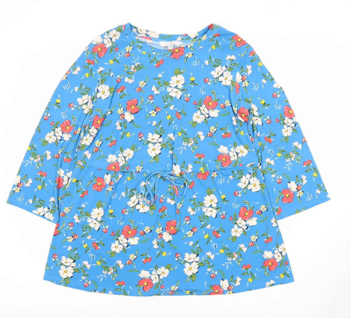 Julipa Women's Blue Floral Tunic Blouse Size 12