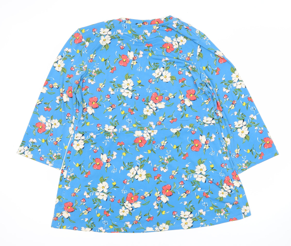 Julipa Women's Blue Floral Tunic Blouse Size 12