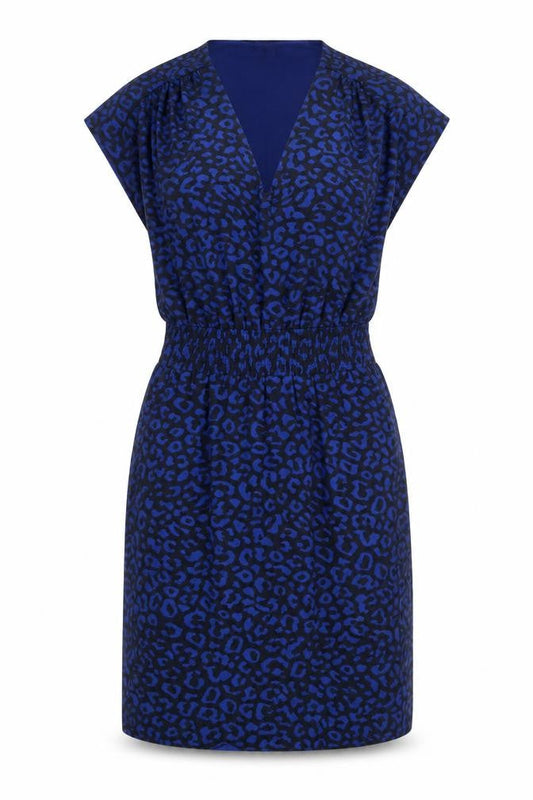 Mango Women's Blue Animal Print Dress Size 8