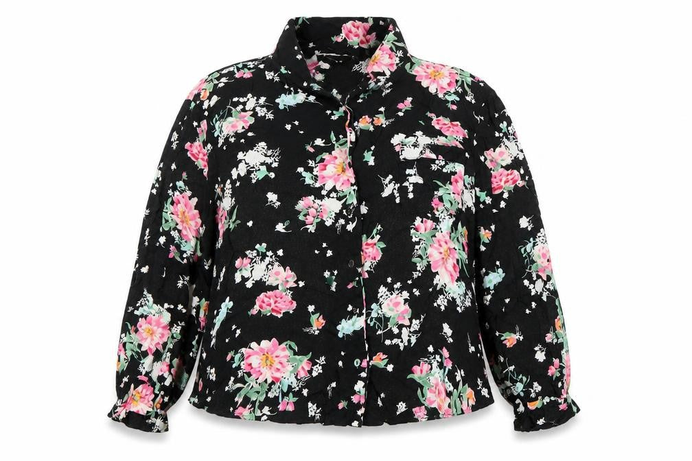 Marks & Spencer Women's Floral Blouse, Size 20, Black