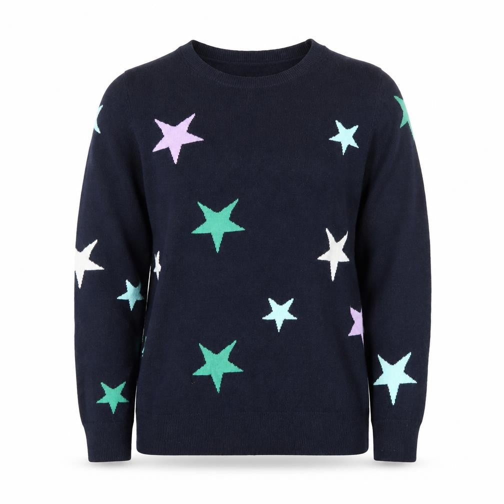 Marks & Spencer Women's Blue Star Knit Pullover - Size 12
