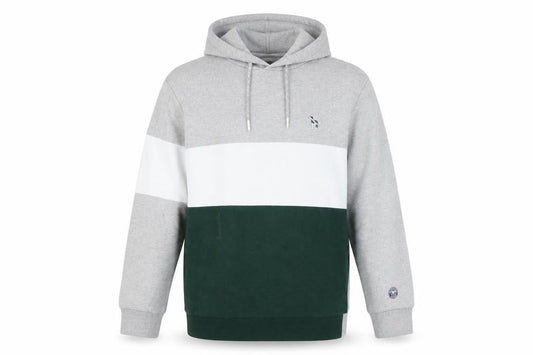 HAZZYS Men's Grey Green Striped Pullover Hoodie