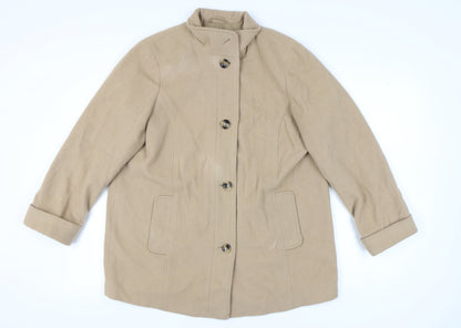 Marks & Spencer Women's Beige Wool Blend Coat Size 18