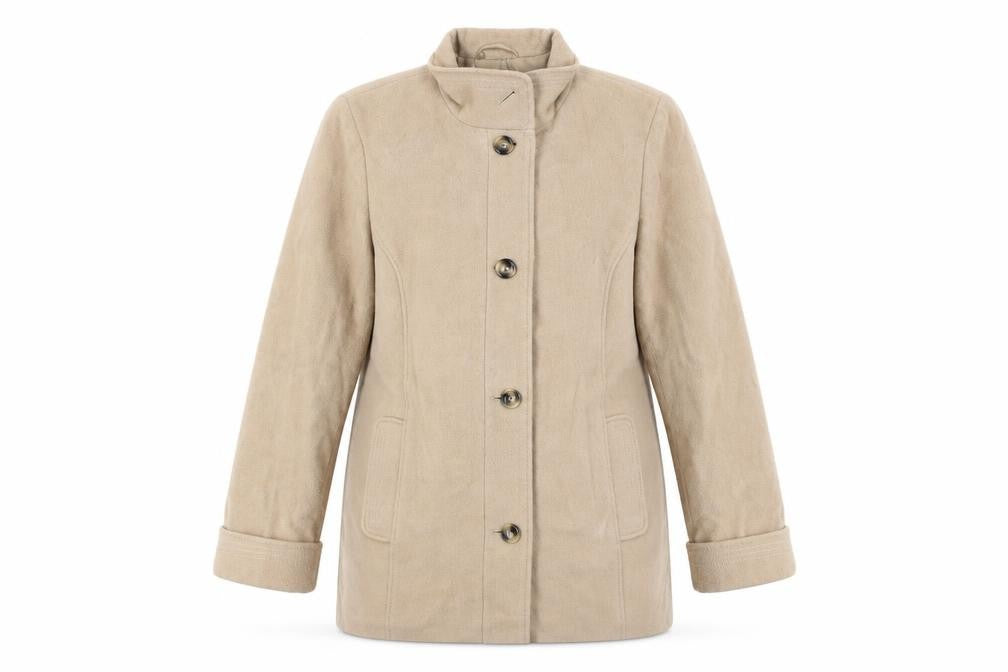 Marks & Spencer Women's Beige Wool Blend Coat Size 18