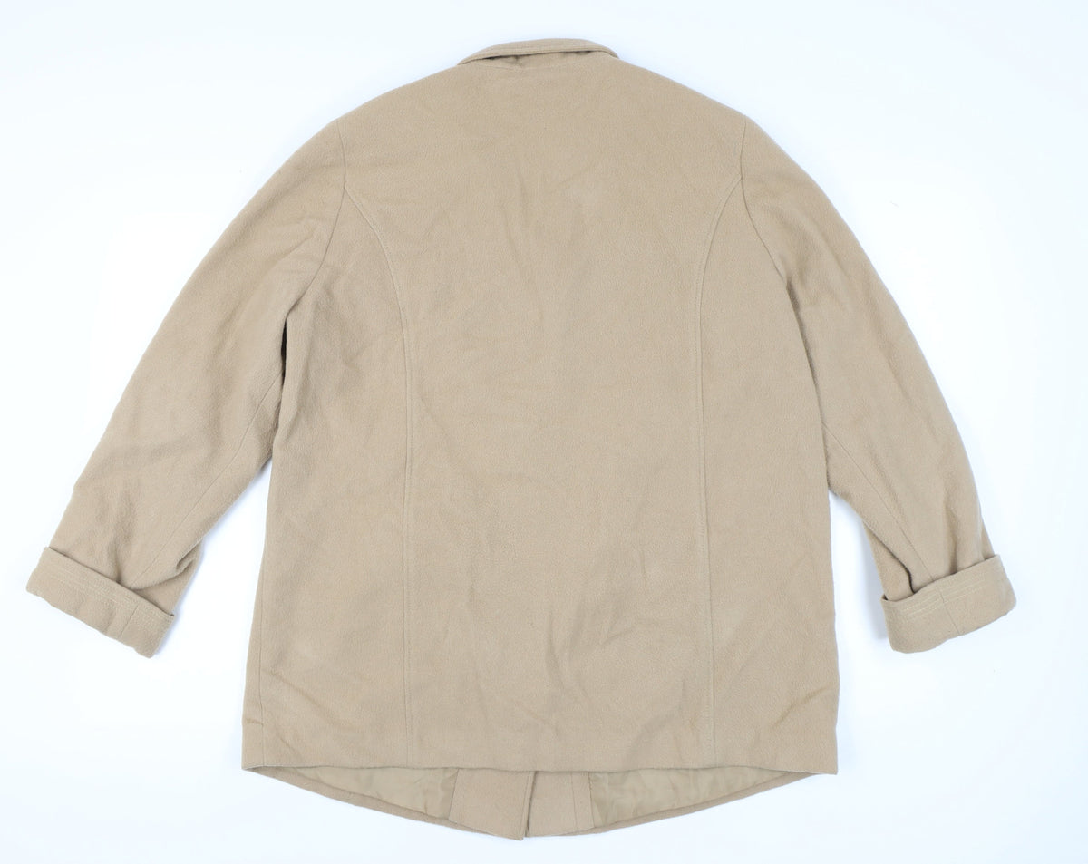 Marks & Spencer Women's Beige Wool Blend Coat Size 18