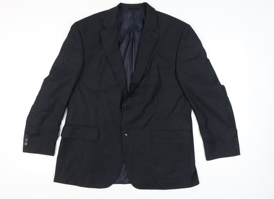 Vaughan Davies Men's Blue Striped Blazer, Size 42S Excellent