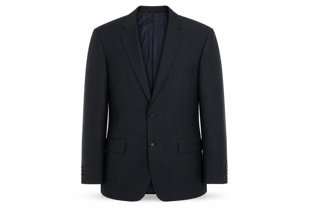 Vaughan Davies Men's Blue Striped Blazer, Size 42S Excellent