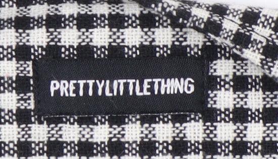 PrettyLittleThing Women's Black Check Coat Size 6